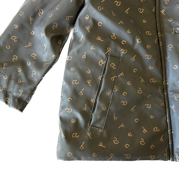 Zara Baby Rubberized Faux Fur Lined Raincoat Alphabet Letter ABC Print Navy 2 3 - Picture 9 of 16
